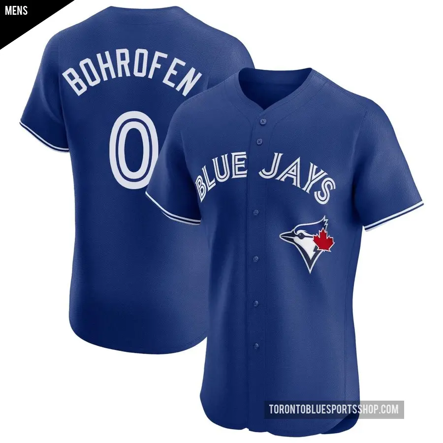Men's Toronto Blue Jays ＃0 Jace Bohrofen Elite Royal Alternate Jersey