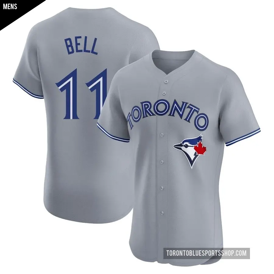 Men's Toronto Blue Jays ＃11 George Bell Elite Gray Road Jersey