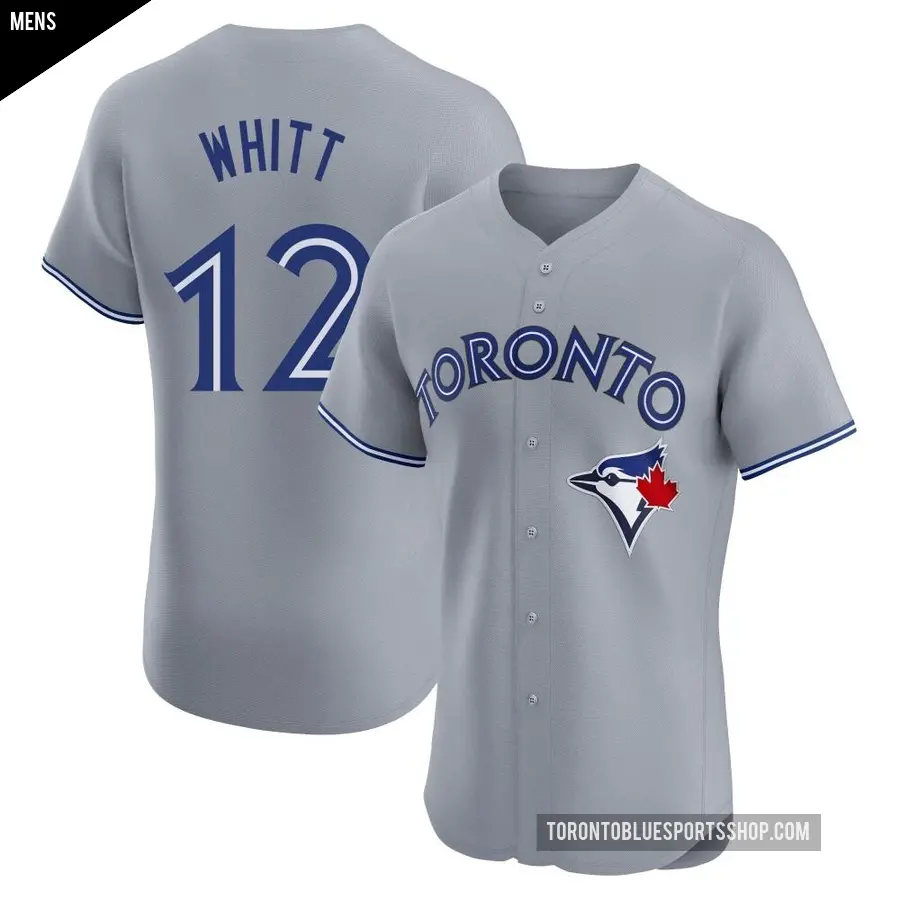 Men's Toronto Blue Jays ＃12 Ernie Whitt Elite Gray Road Jersey
