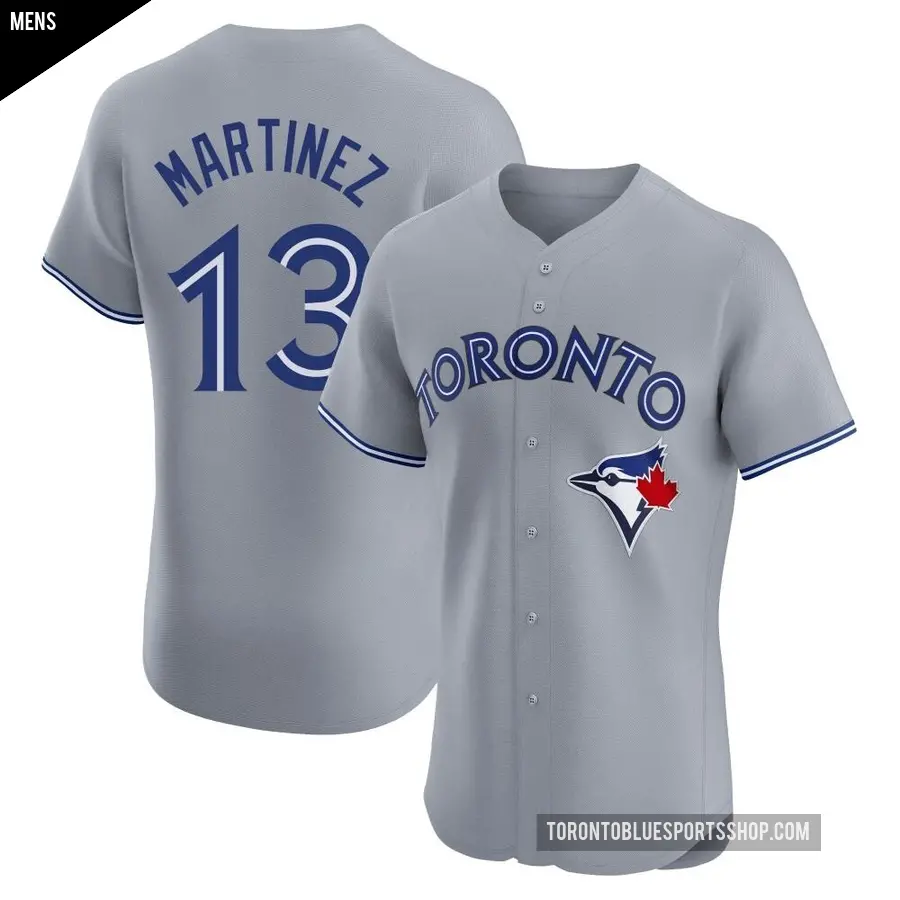 Men's Toronto Blue Jays ＃13 Buck Martinez Elite Gray Road Jersey
