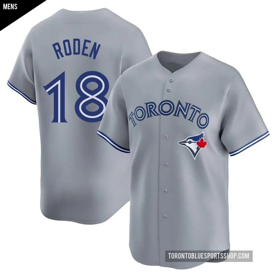 Men's Toronto Blue Jays ＃18 Alan Roden Limited Gray Away Jersey