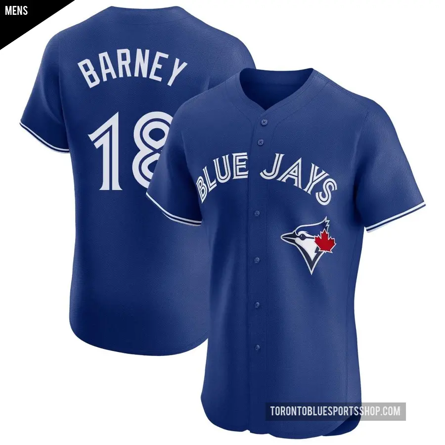 Men's Toronto Blue Jays ＃18 Darwin Barney Elite Royal Alternate Jersey