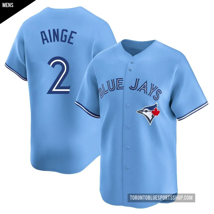 Men's Toronto Blue Jays ＃2 Danny Ainge Limited Blue Powder Alternate Jersey