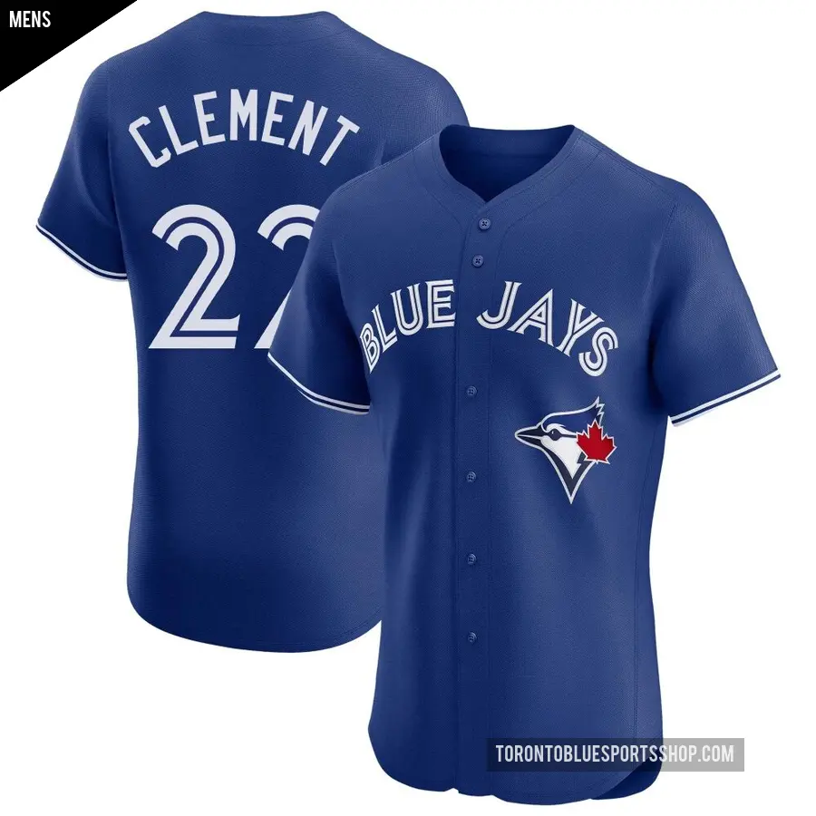 Men's Toronto Blue Jays ＃22 Ernie Clement Elite Royal Alternate Jersey
