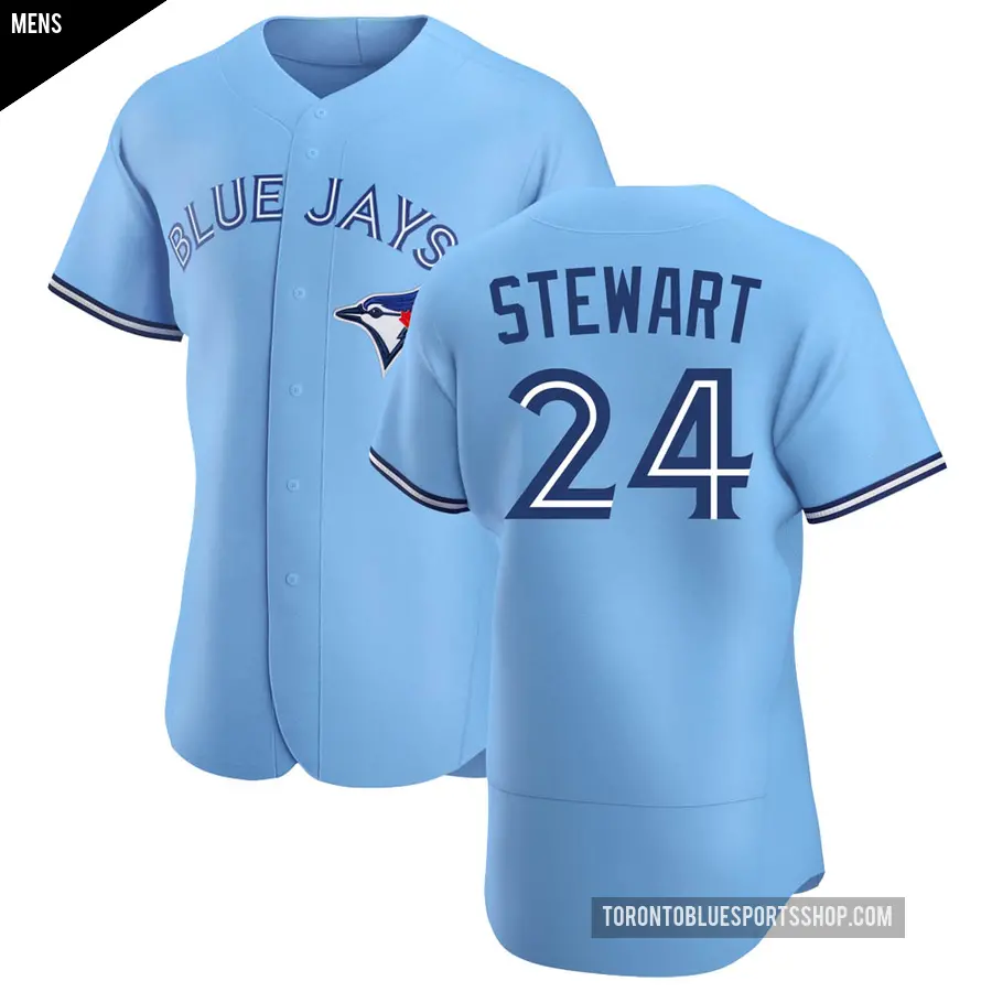 Men's Toronto Blue Jays ＃24 Shannon Stewart Authentic Blue Powder Alternate Jersey