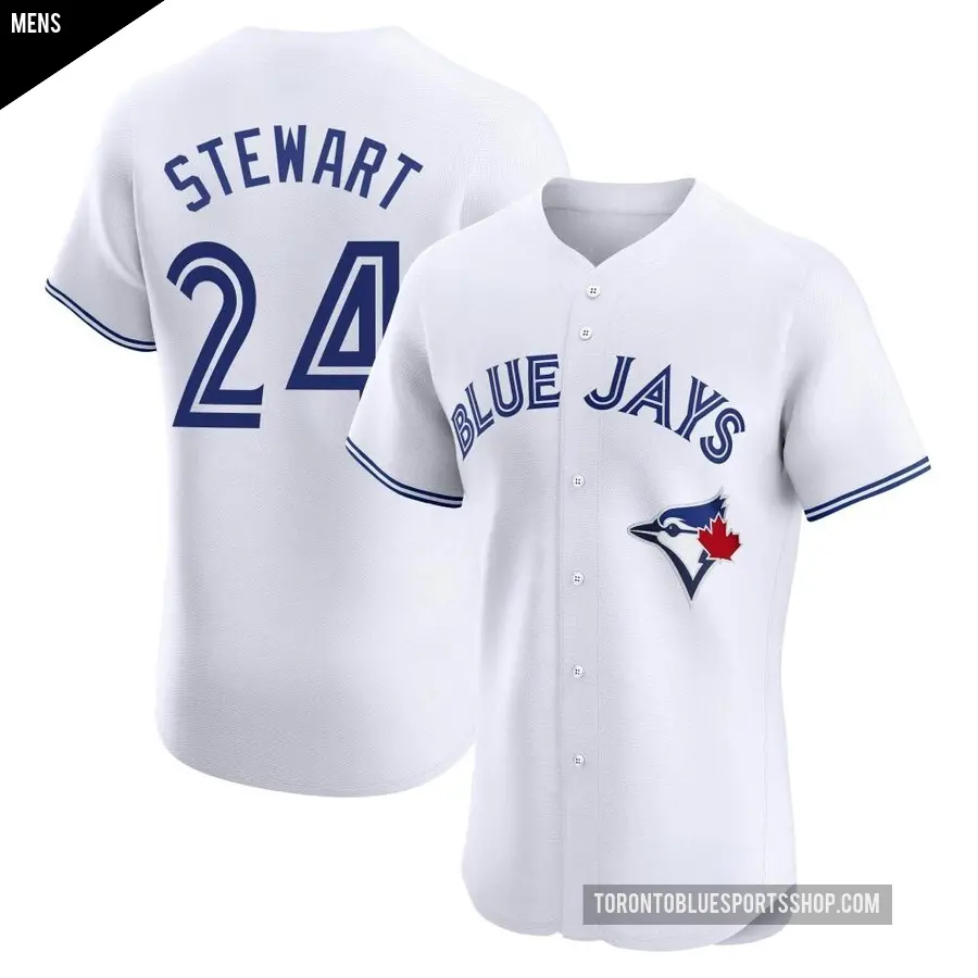 Men's Toronto Blue Jays ＃24 Shannon Stewart Elite White Home Jersey