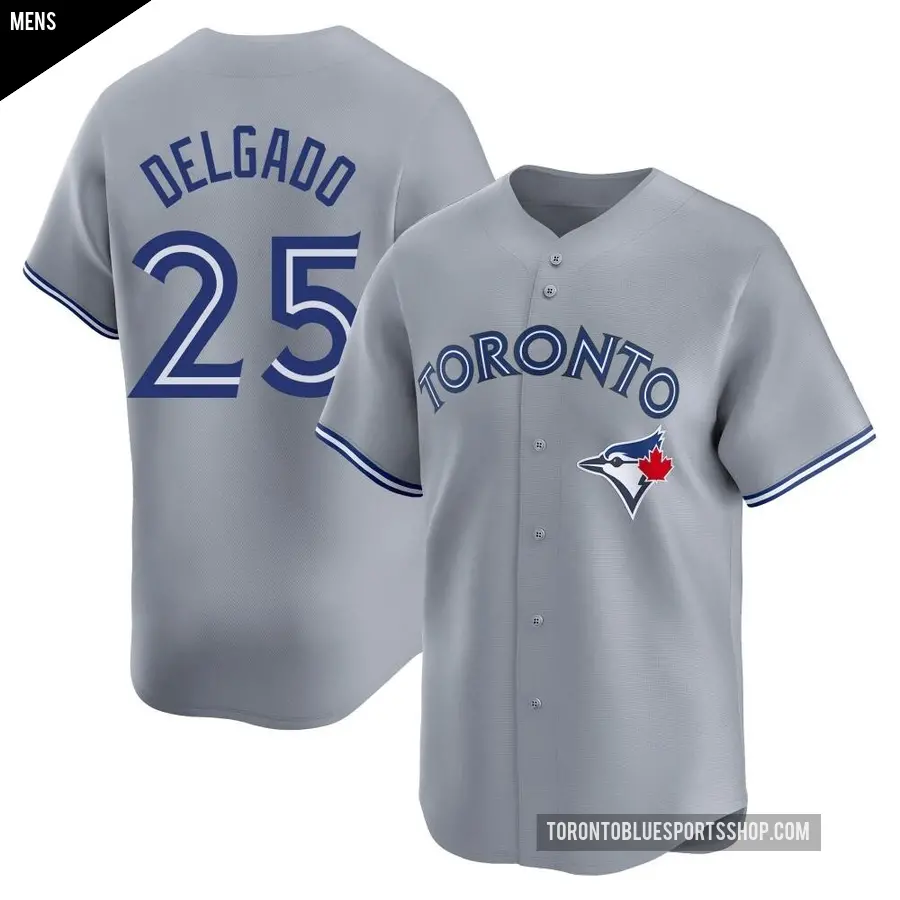Men's Toronto Blue Jays ＃25 Carlos Delgado Limited Gray Away Jersey