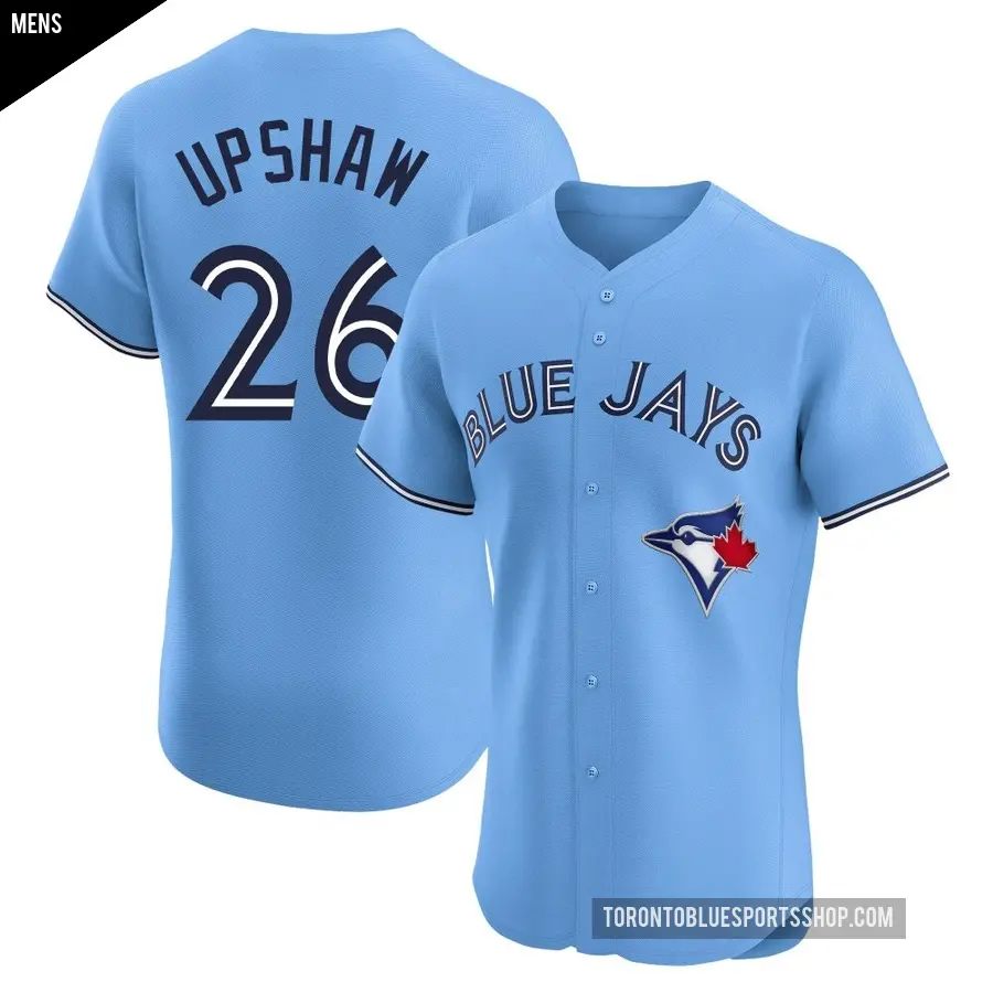 Men's Toronto Blue Jays ＃26 Willie Upshaw Elite Blue Powder Alternate Jersey