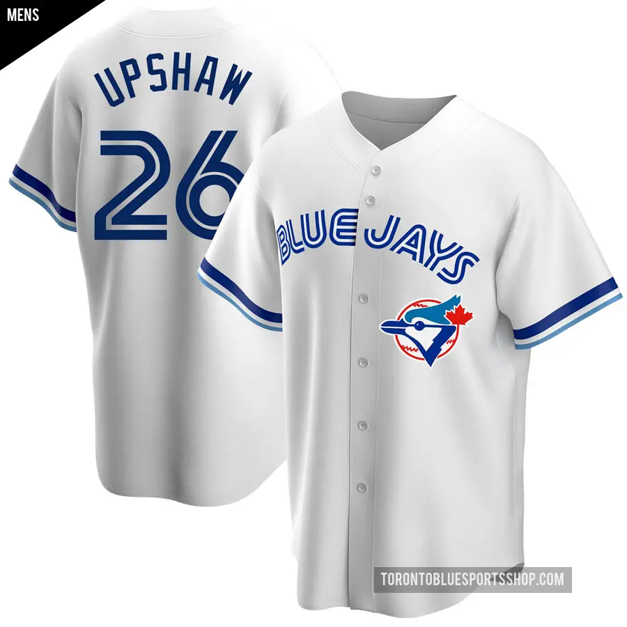 Men's Toronto Blue Jays ＃26 Willie Upshaw Replica White Home Cooperstown Collection Jersey
