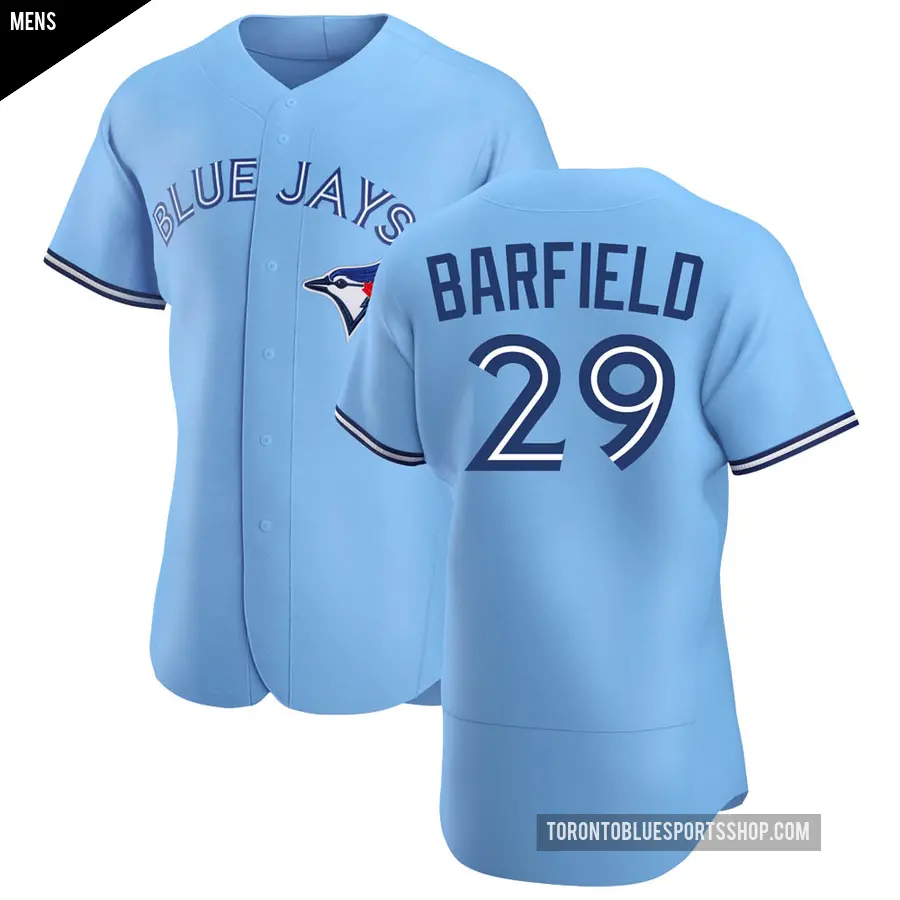 Men's Toronto Blue Jays ＃29 Jesse Barfield Authentic Blue Powder Alternate Jersey
