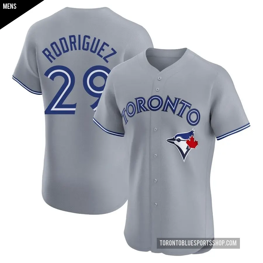 Men's Toronto Blue Jays ＃29 Yariel Rodriguez Elite Gray Road Jersey