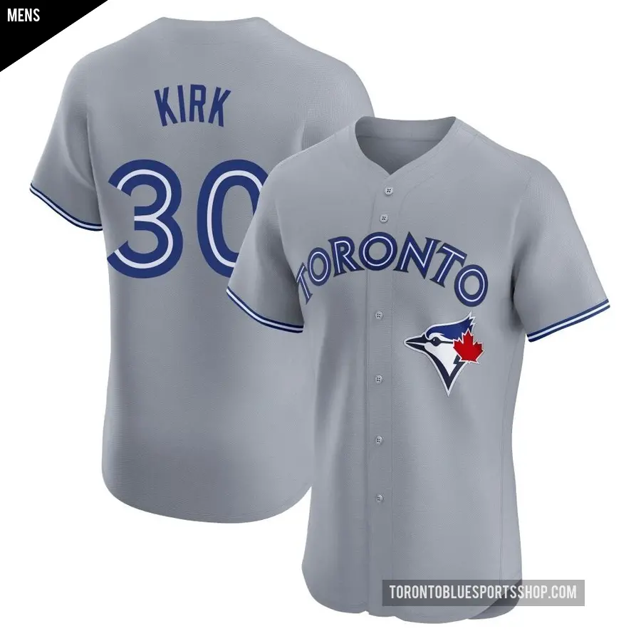 Men's Toronto Blue Jays ＃30 Alejandro Kirk Elite Gray Road Jersey