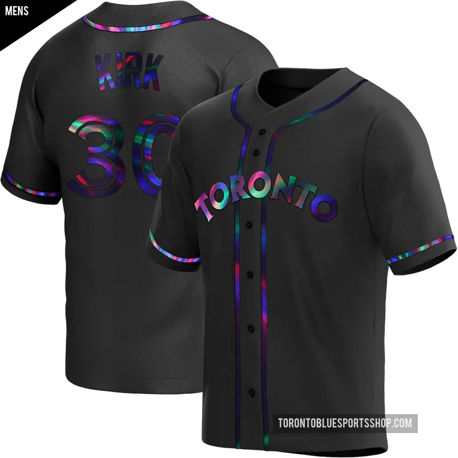 Men's Toronto Blue Jays ＃30 Alejandro Kirk Replica Black Holographic Alternate Jersey