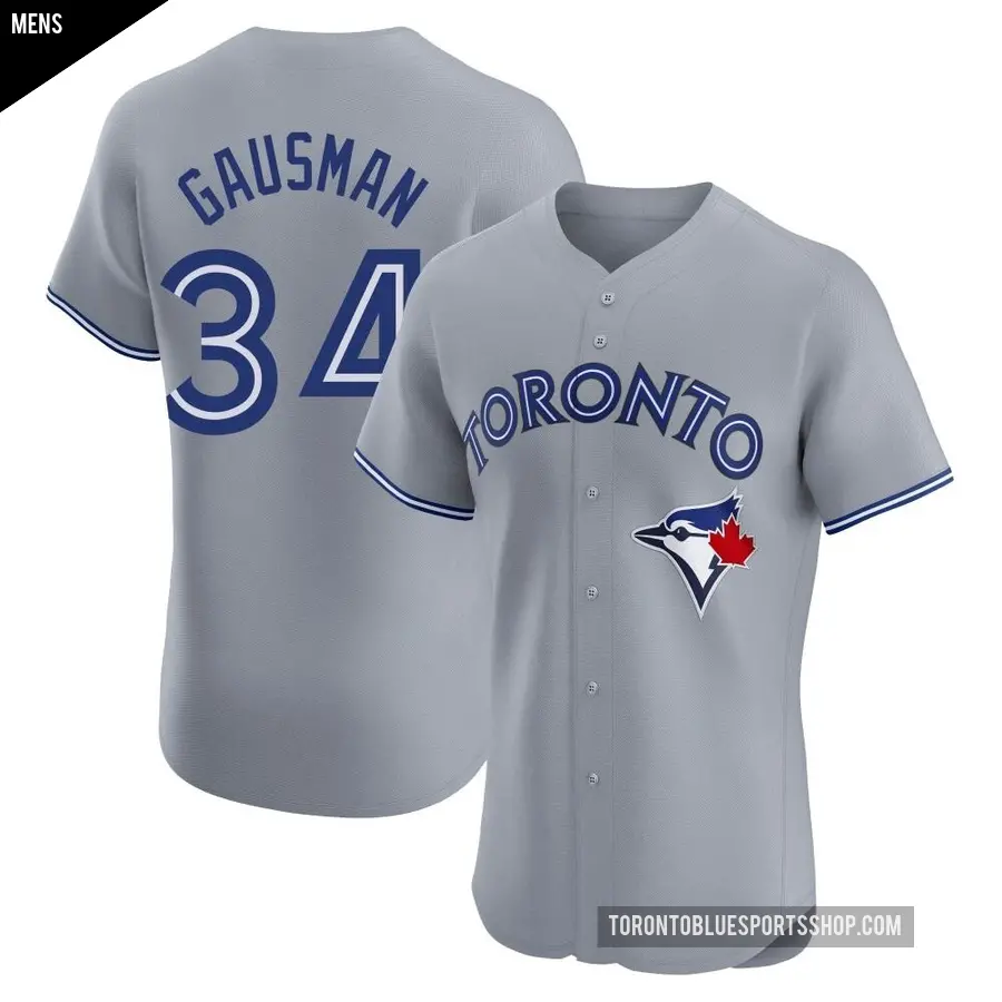 Men's Toronto Blue Jays ＃34 Kevin Gausman Elite Gray Road Jersey