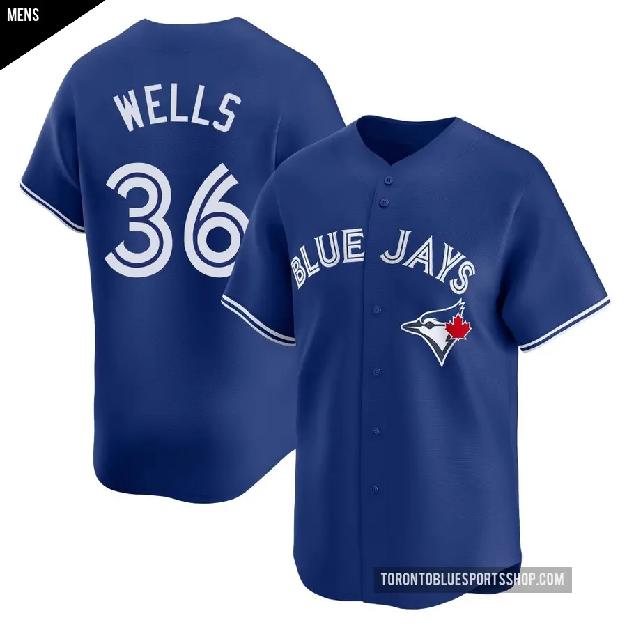 Men's Toronto Blue Jays ＃36 David Wells Limited Royal Alternate Jersey