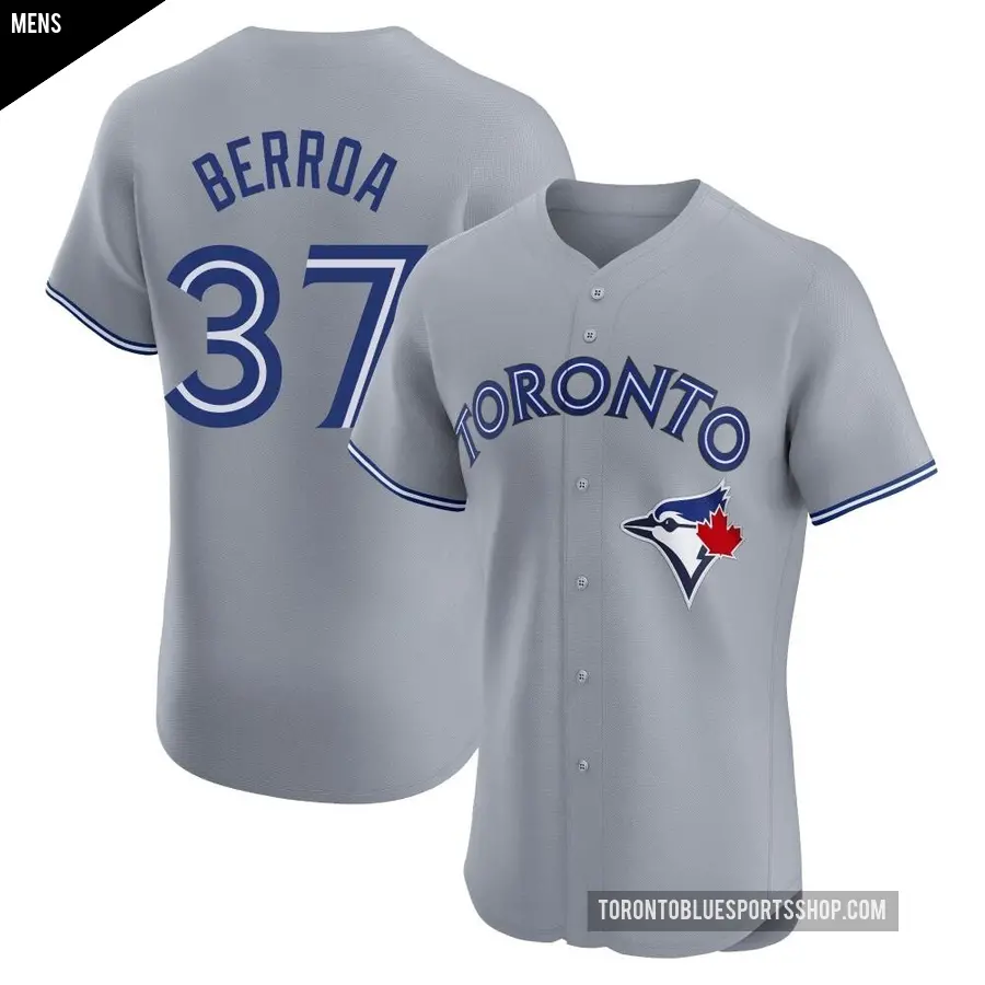 Men's Toronto Blue Jays ＃37 Steward Berroa Elite Gray Road Jersey