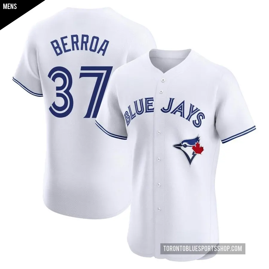 Men's Toronto Blue Jays ＃37 Steward Berroa Elite White Home Jersey