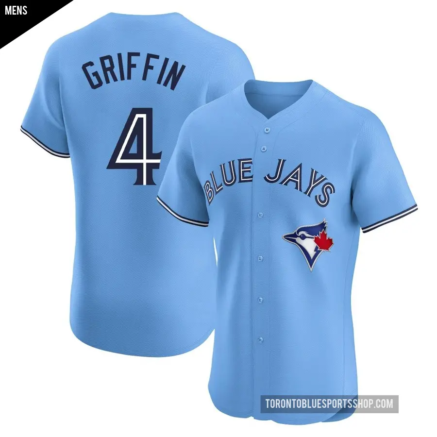 Men's Toronto Blue Jays ＃4 Alfredo Griffin Elite Blue Powder Alternate Jersey