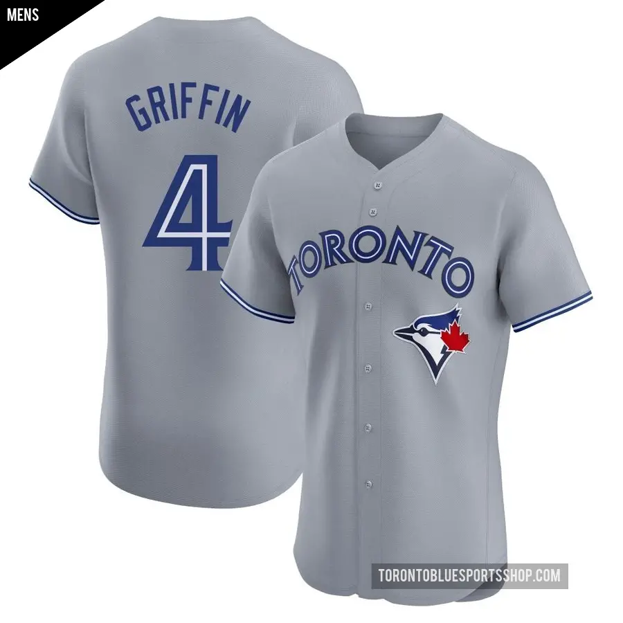 Men's Toronto Blue Jays ＃4 Alfredo Griffin Elite Gray Road Jersey