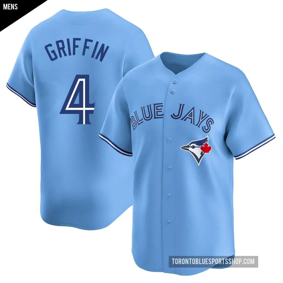 Men's Toronto Blue Jays ＃4 Alfredo Griffin Limited Blue Powder Alternate Jersey