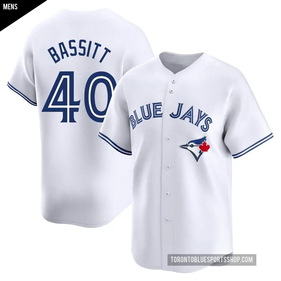 Men's Toronto Blue Jays ＃40 Chris Bassitt Limited White Home Jersey