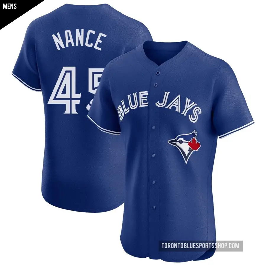 Men's Toronto Blue Jays ＃45 Tommy Nance Elite Royal Alternate Jersey