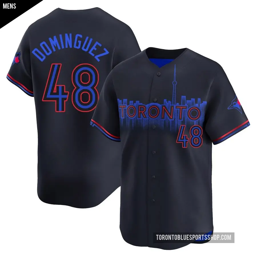 Men's Toronto Blue Jays ＃48 Seranthony Dominguez Limited Black 2024 City Connect Jersey