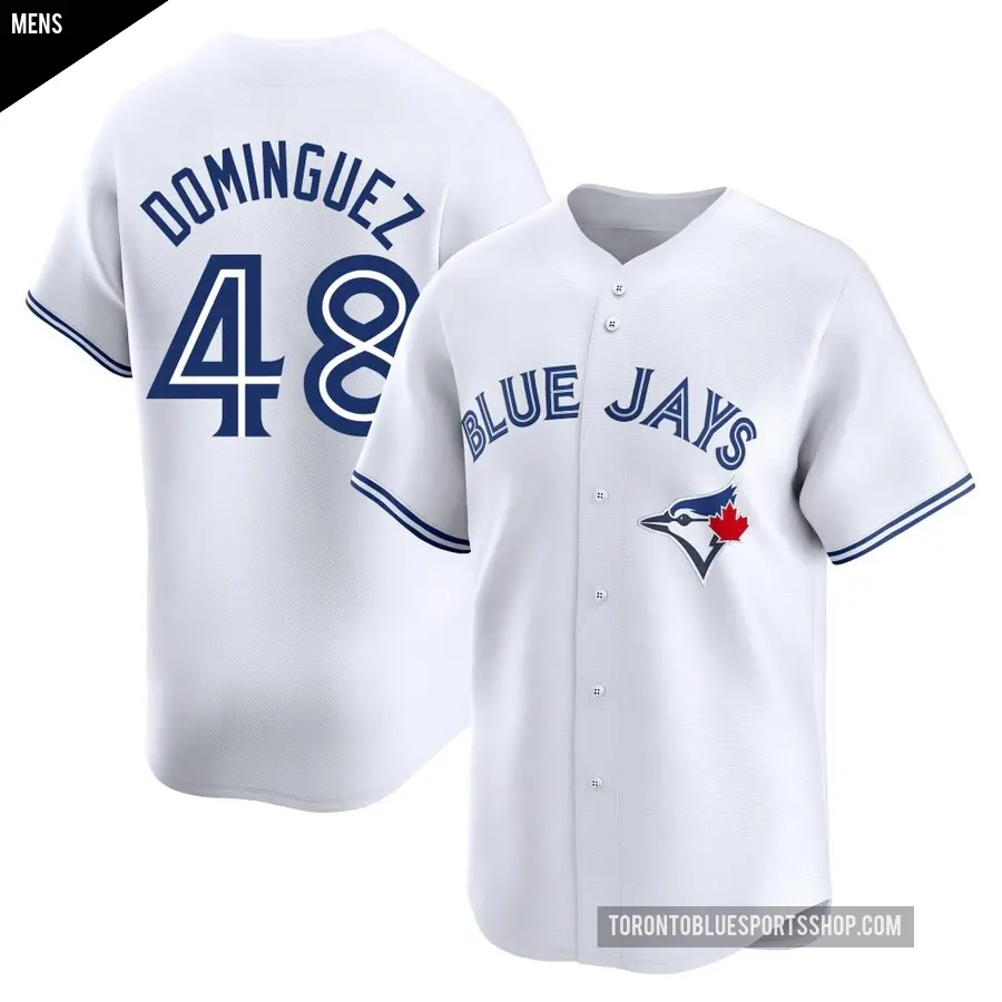 Men's Toronto Blue Jays ＃48 Seranthony Dominguez Limited White Home Jersey