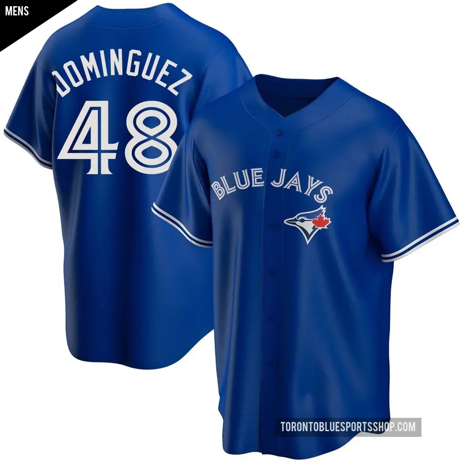 Men's Toronto Blue Jays ＃48 Seranthony Dominguez Replica Royal Alternate Jersey