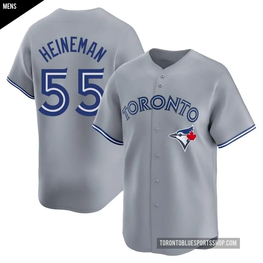 Men's Toronto Blue Jays ＃55 Tyler Heineman Limited Gray Away Jersey