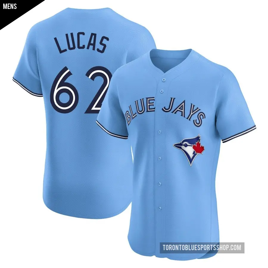 Men's Toronto Blue Jays ＃62 Easton Lucas Elite Blue Powder Alternate Jersey