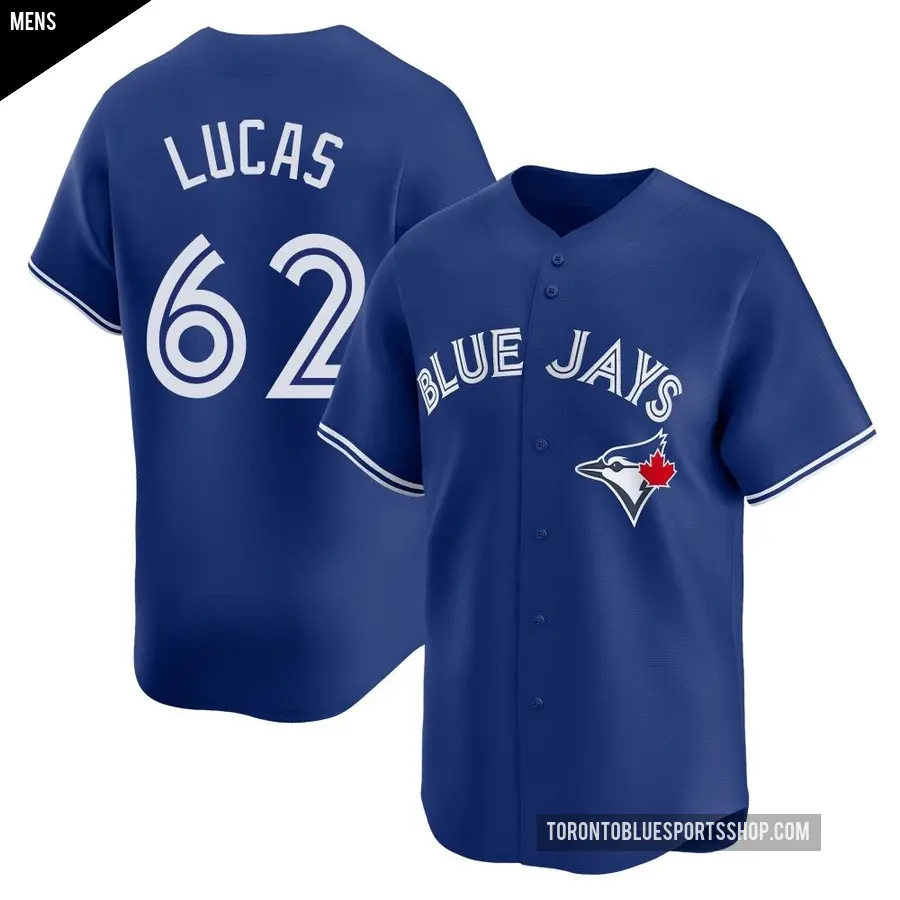 Men's Toronto Blue Jays ＃62 Easton Lucas Limited Royal Alternate Jersey