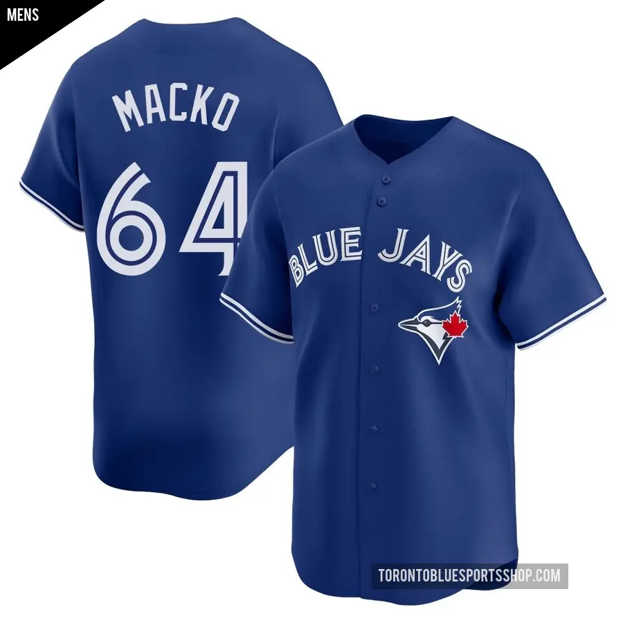 Men's Toronto Blue Jays ＃64 Adam Macko Limited Royal Alternate Jersey