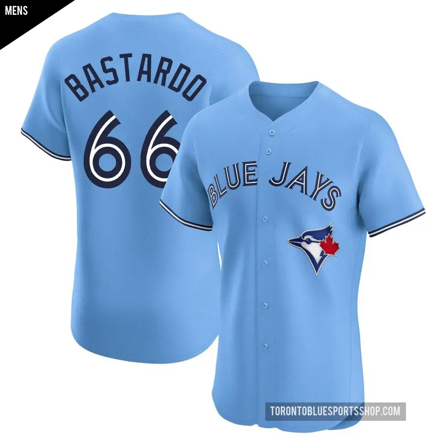 Men's Toronto Blue Jays ＃66 Angel Bastardo Elite Blue Powder Alternate Jersey