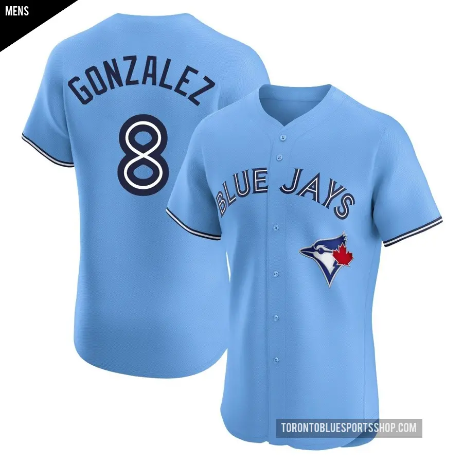 Men's Toronto Blue Jays ＃8 Alex Gonzalez Elite Blue Powder Alternate Jersey