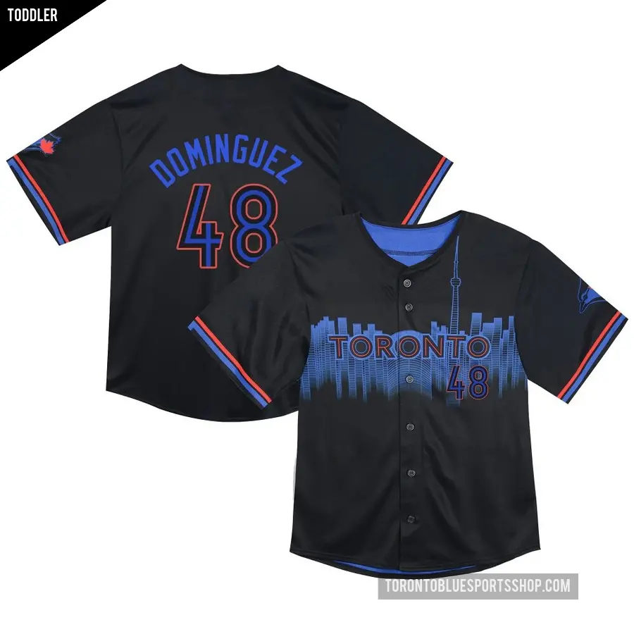 Toddler Toronto Blue Jays ＃48 Seranthony Dominguez Limited Black 2024 City Connect Jersey