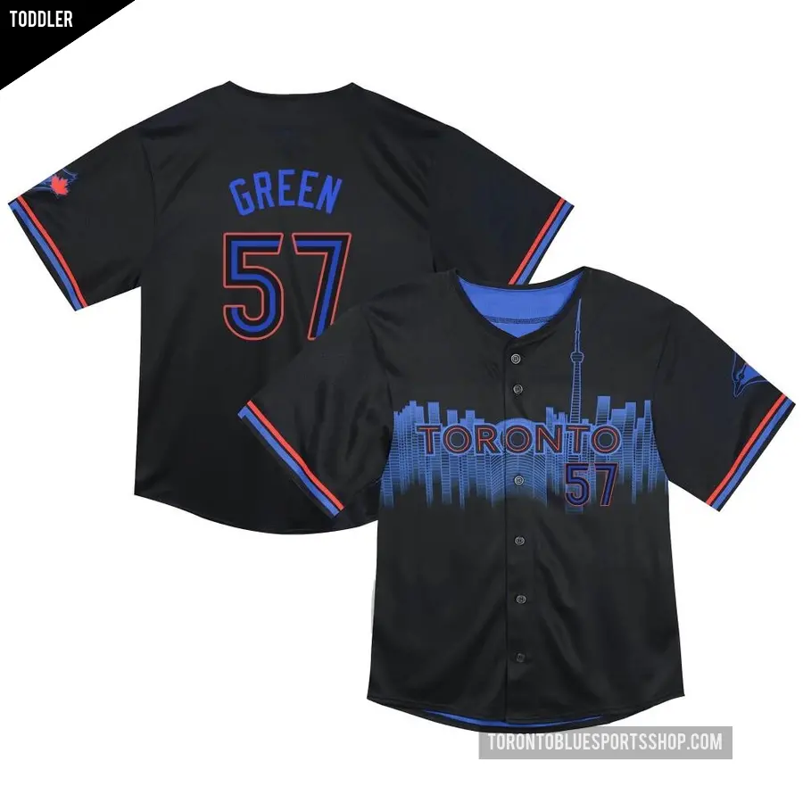 Toddler Toronto Blue Jays ＃57 Chad Green Limited Green Black 2024 City Connect Jersey