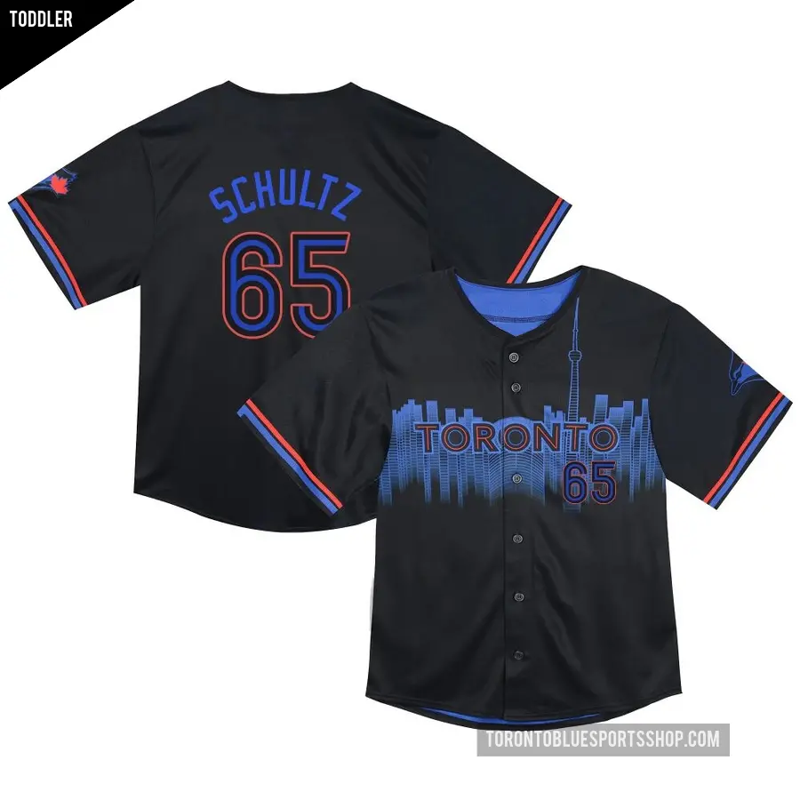 Toddler Toronto Blue Jays ＃65 Paxton Schultz Limited Black 2024 City Connect Jersey