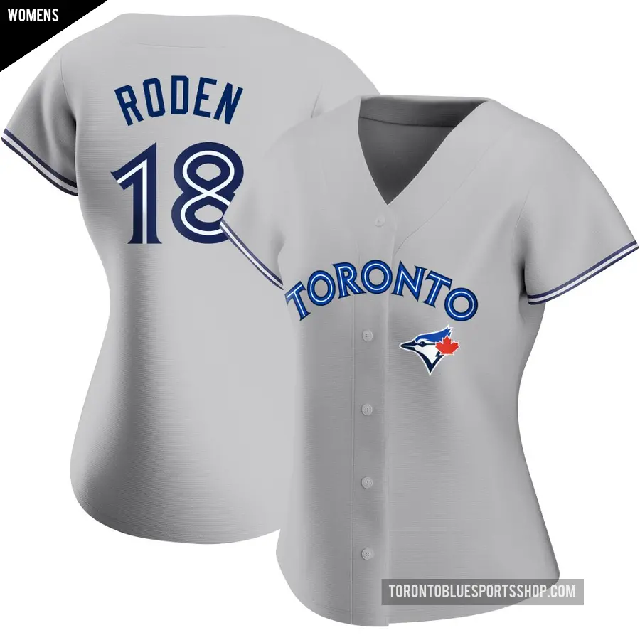 Women's Toronto Blue Jays ＃18 Alan Roden Authentic Gray Road Jersey