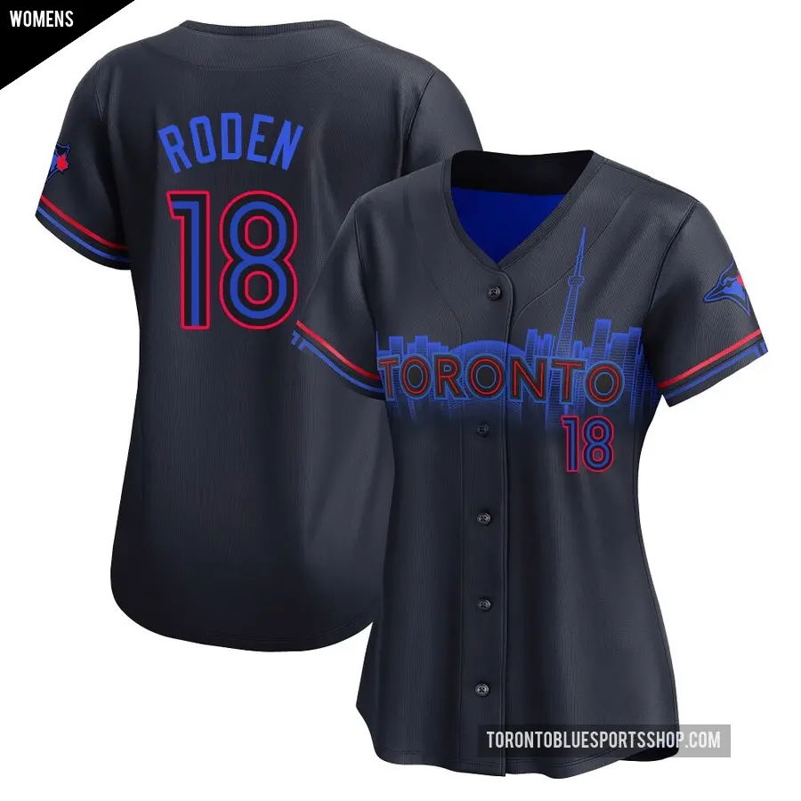 Women's Toronto Blue Jays ＃18 Alan Roden Limited Black 2024 City Connect Jersey