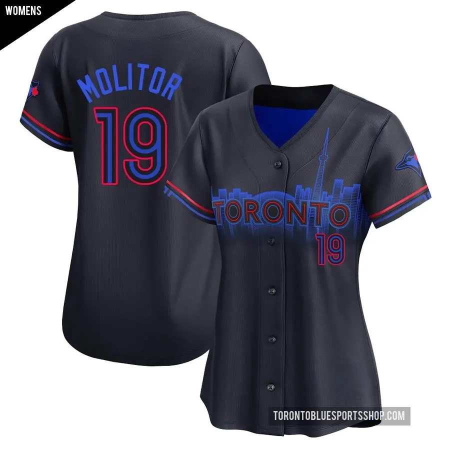 Women's Toronto Blue Jays ＃19 Paul Molitor Limited Black 2024 City Connect Jersey