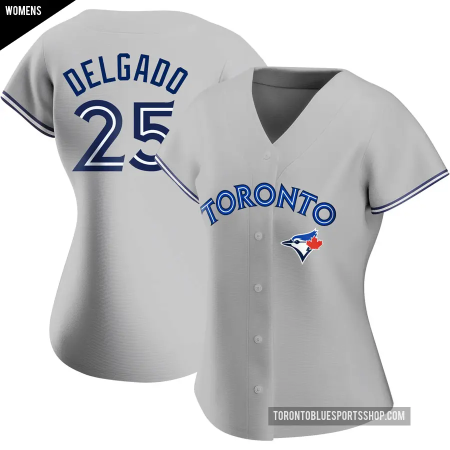 Women's Toronto Blue Jays ＃25 Carlos Delgado Replica Gray Road Jersey