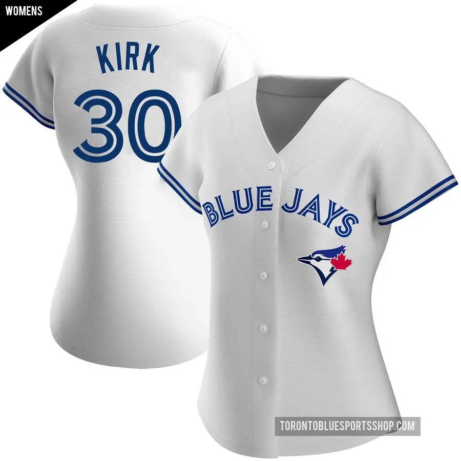 Women's Toronto Blue Jays ＃30 Alejandro Kirk Replica White Home Jersey