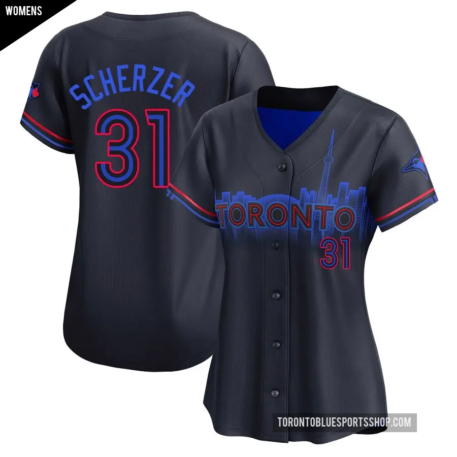 Women's Toronto Blue Jays ＃31 Max Scherzer Limited Black 2024 City Connect Jersey
