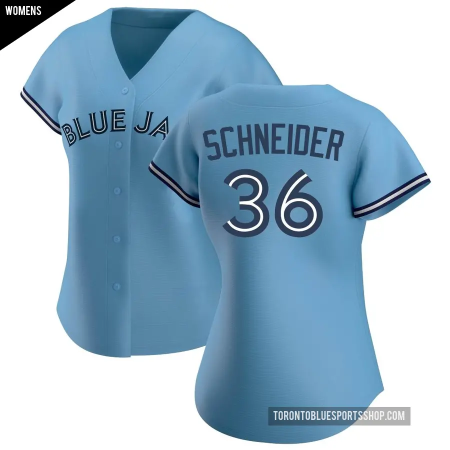 Women's Toronto Blue Jays ＃36 Davis Schneider Replica Blue Jersey
