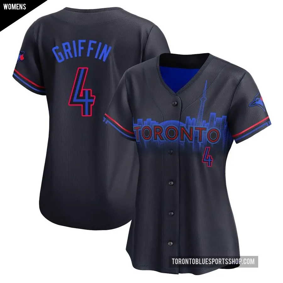 Women's Toronto Blue Jays ＃4 Alfredo Griffin Limited Black 2024 City Connect Jersey