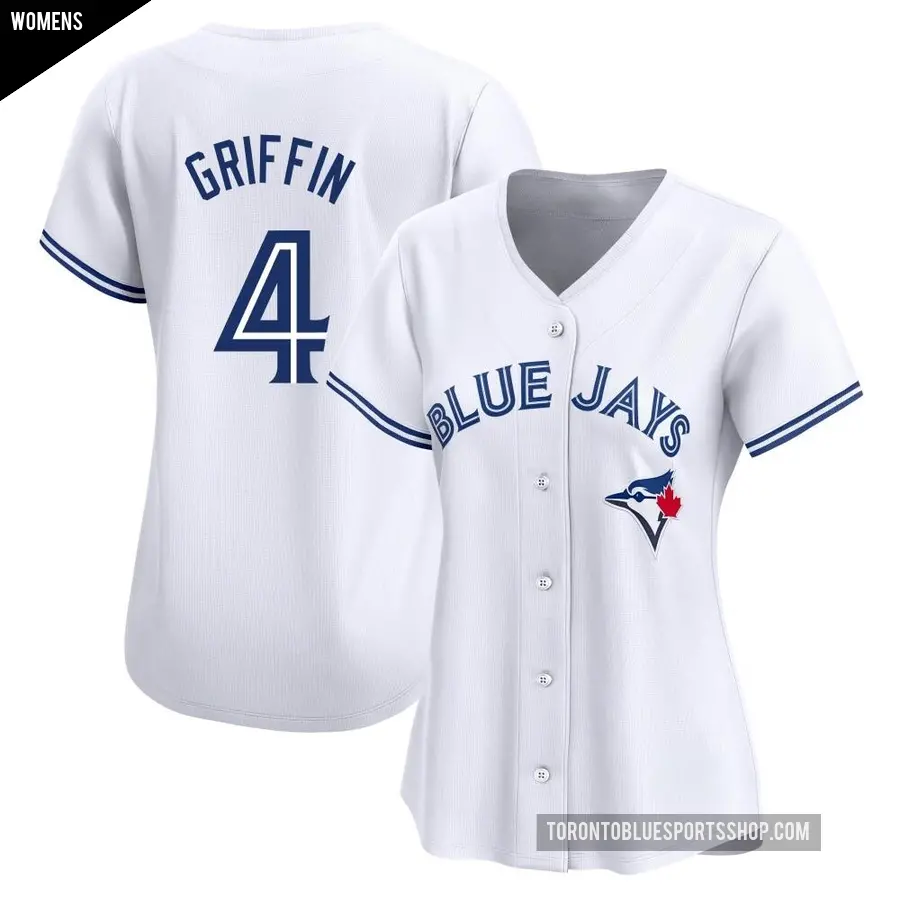 Women's Toronto Blue Jays ＃4 Alfredo Griffin Limited White Home Jersey