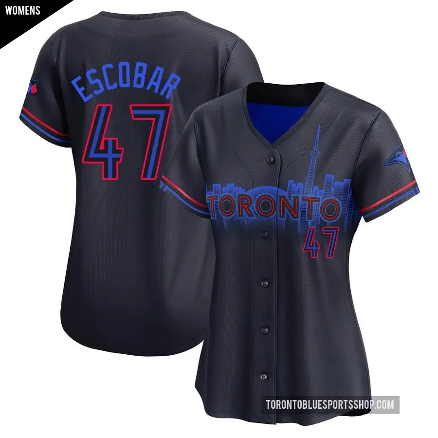 Women's Toronto Blue Jays ＃47 Kelvim Escobar Limited Black 2024 City Connect Jersey