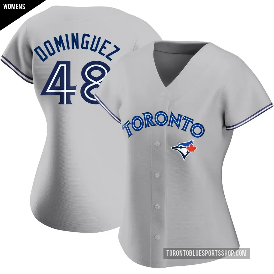 Women's Toronto Blue Jays ＃48 Seranthony Dominguez Authentic Gray Road Jersey