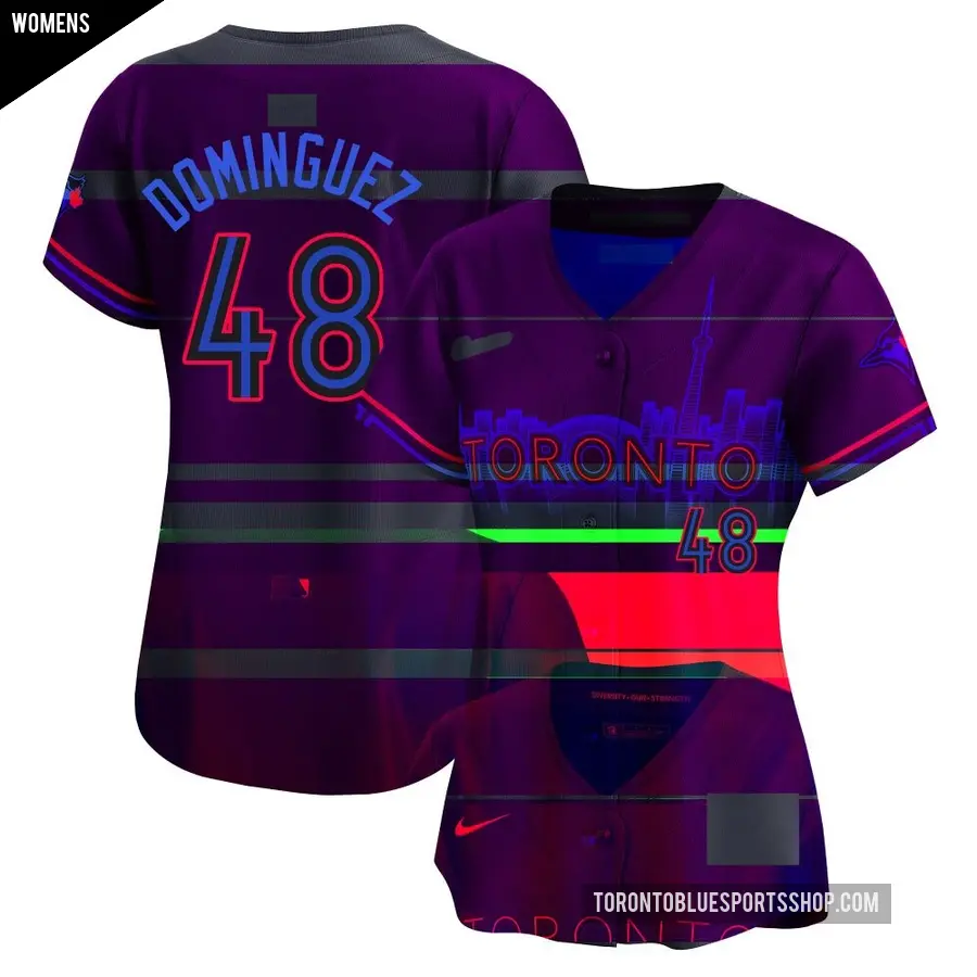 Women's Toronto Blue Jays ＃48 Seranthony Dominguez Limited Black 2024 City Connect Jersey